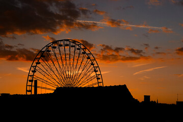 Ferris wheel at sunset