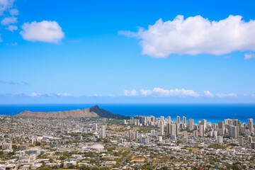 Obraz premium Tantalus Lookout Puu Ualakaa State Park Honolulu Oahu Hawaii Diamond Head
