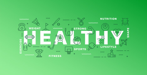 Sports infographic template. Vector set of sport tools and equipment, balls, active healthy lifestyle. Fitness and gym symbols for web, print. Sport activities background.Flat linear pictogram concept