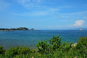 Italy- view on the town Cavo on the island of Elba