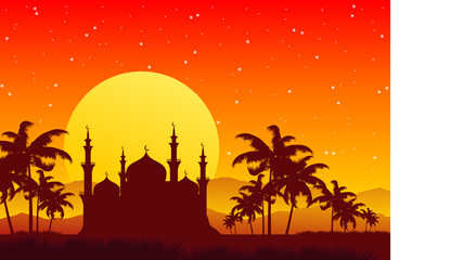 Mosques silhouettes Vector Illustration