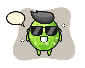 Cartoon mascot of cactus with cool gesture