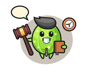 Mascot cartoon of cactus as a judge