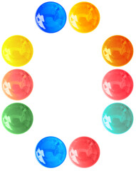 Lettre o, police d’écriture boutons bonbons, fond blanc 