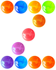 Lettre z, police d’écriture boutons bonbons, fond blanc 