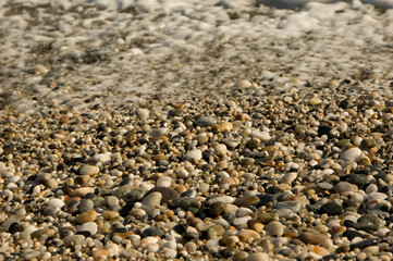 Pebbles on a beach in Almería, Spain