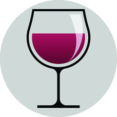 elegant wine glass, editable. eps 10