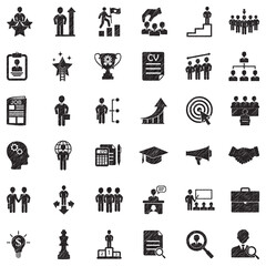 Career Path Icons. Black Scribble Design. Vector Illustration.