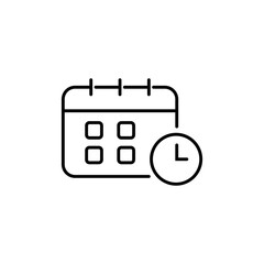 Flat calendar Icon. Calendar on the wall illustration line icon