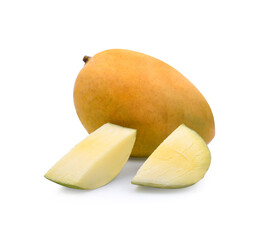 mango slice isolated on white background Clipping Path