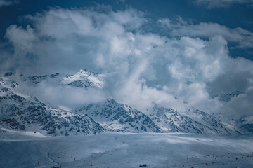 snow covered mountains