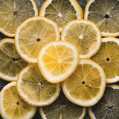 lemon slices close-up