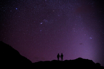 Oahu night starry milky way, Hawaii