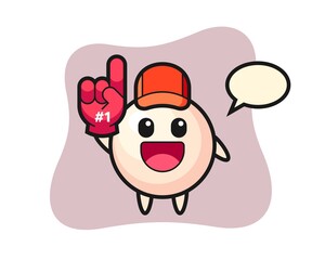 Pearl illustration cartoon with number 1 fans glove