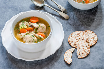 Chicken and matzo ball soup
