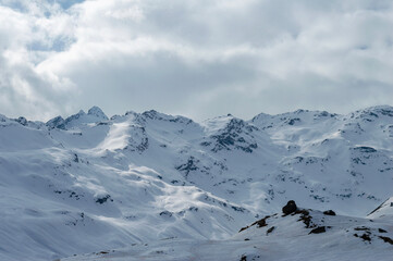 snow covered mountains