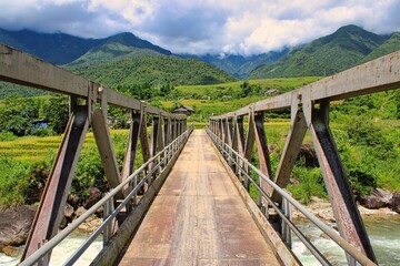 Vanishing Point of a footbridge in Vietnam