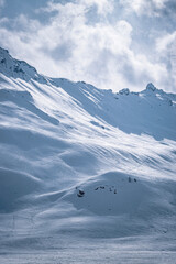 snow covered mountains