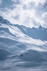 snow covered mountains