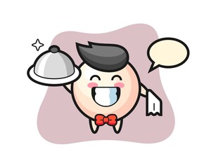 Character mascot of pearl as a waiters