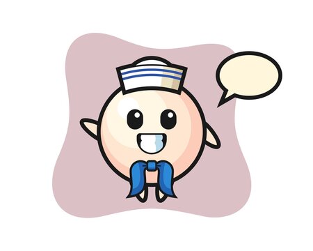 Character mascot of pearl as a sailor man