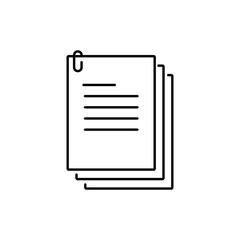 Clip files line icon, outline sign, linear style pictogram isolated on white.
