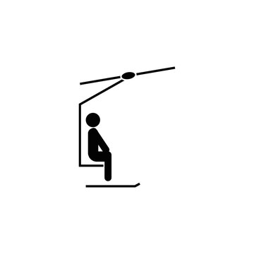 Simple icon chair lift for skier illustration
