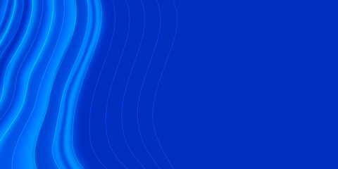 Realistic colorful blue velvet curtain folded. Vector Illustration. 