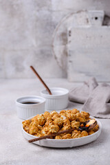 Salted caramel popcorn in bowl