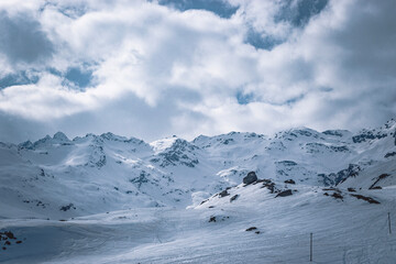 snow covered mountains