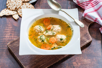Chicken and matzo ball soup