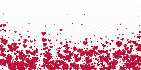 Red heart love confettis. Valentine's day falling