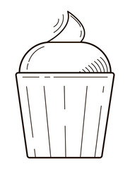  Delicious cupcake icon. On a white background