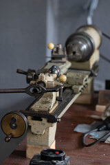 Jewelers Workshop. Old Lathe. Antique Tool Magic.