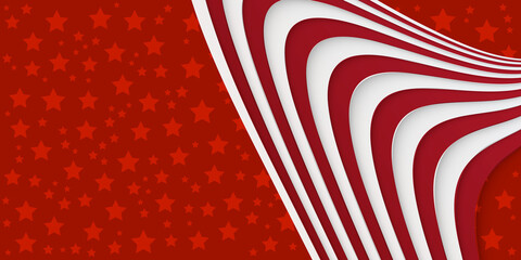 Fototapeta na wymiar White and red background with stars for 4 July