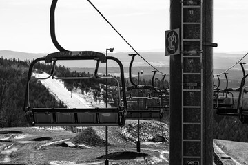 empty ski lift in winter