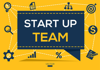 Creative (start up team) Banner Word with Icon ,Vector illustration.