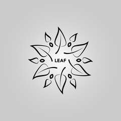 leaf line art minimalist illustration design icon creative