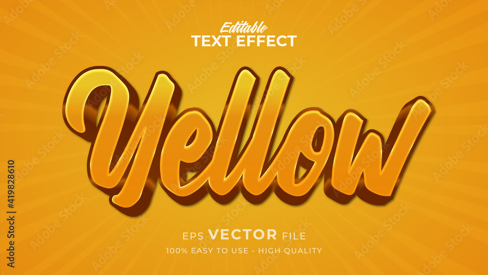 Poster editable text style effect - yellow text style theme