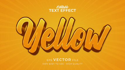 Editable text style effect - Yellow text style theme
