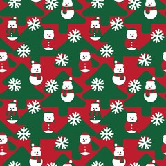 Christmas Snowman seamless pattern design