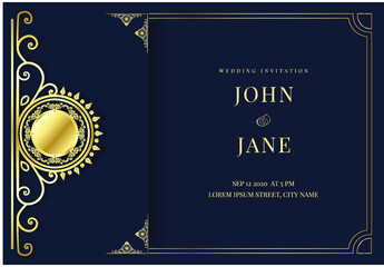 golden wedding invitation templates