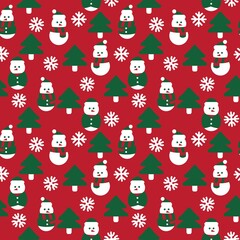 Christmas Snowman seamless pattern design