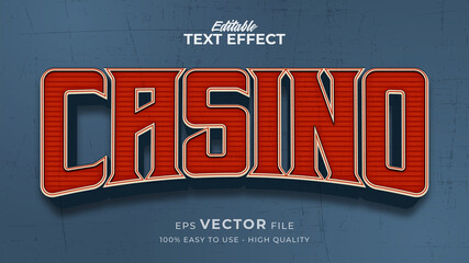 Editable text style effect - Casino Retro text style theme