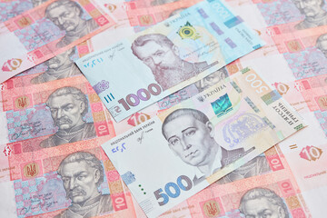 Obraz na płótnie Canvas Ukrainian money, Hryvnia UAH