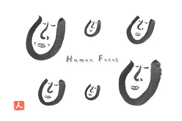 人物 アイコン 笑顔 ベクター 背景