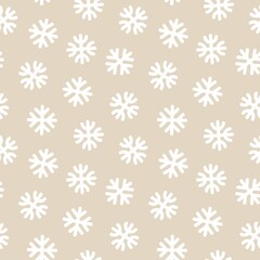 Brown Christmas Snowflakes seamless pattern design
