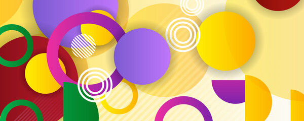 Abstract colorful geometric composition - multicolored circle background