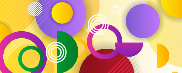 Abstract colorful geometric composition - multicolored circle background