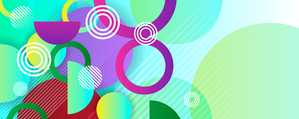 Abstract colorful geometric composition - multicolored circle background
